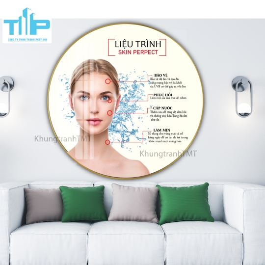 Khung tranh tráng gương- Tranh tròn Skin Perfect