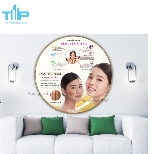 Khung tranh tráng gương - Tranh tròn Nguyên nhân nám - tàn nhang - các vấn đề về da