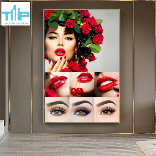 khung tranh tráng gương sang trọng cho thẩm mỹ viện