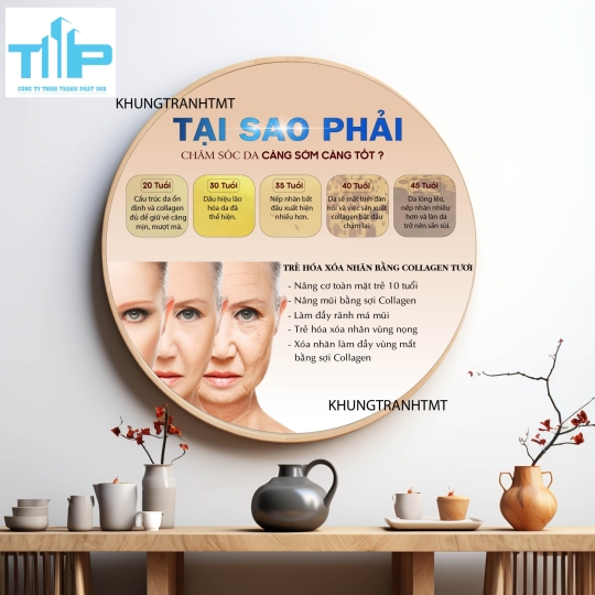 Khung tranh tráng gương - Tranh tròn Tại sao phải chăm sóc da