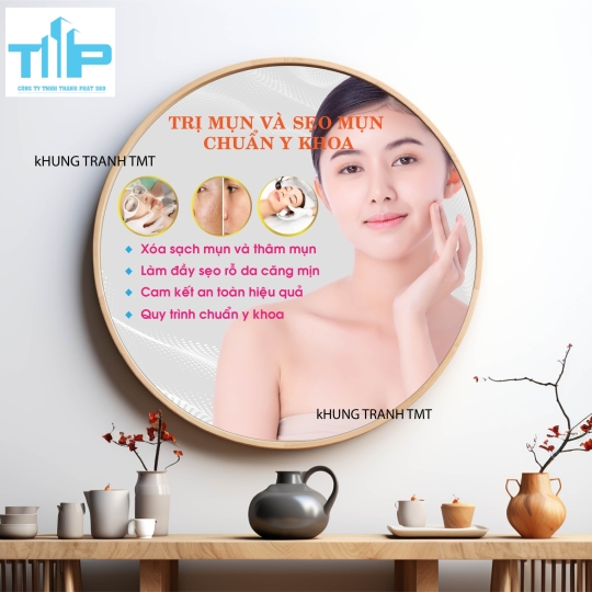 Khung tranh tráng gương - Tranh tròn - Trị mụn và sẹo mụn chuẩn y khoa
