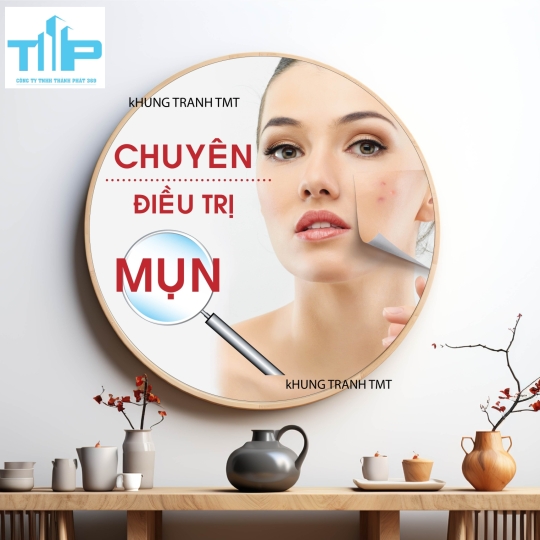 Tranh tròn điều trị mụn, mesotherapy theo liệu trình phù hợp - Tranh tráng gương sắc nét  decor spa, thẩm mỹ viện toàn quốc