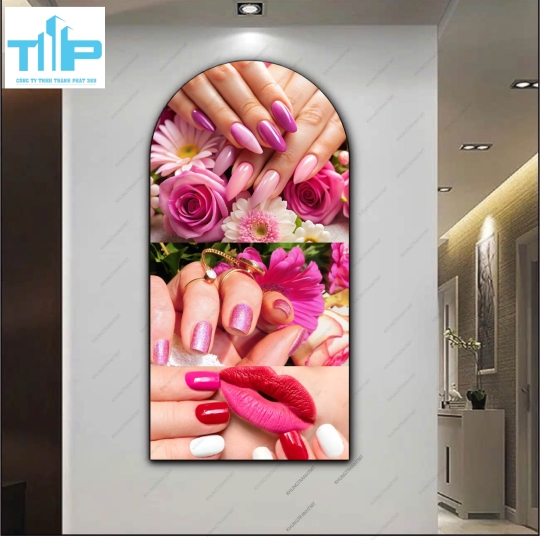 Những mẫu nail ombre nhiều màu sắc -  Tranh tráng gương khung vòm sang trọng