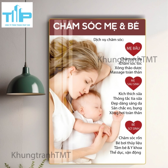 Tranh tráng gương trang trí - Tranh massage cho mẹ bầu - Tranh chăm sóc mẹ và bé 