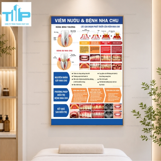 Tranh Tráng Gương Phòng Khám Nha Khoa – Bộ Tranh Kiến Thức Răng Miệng Cao Cấp