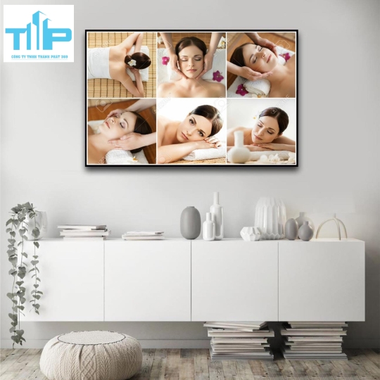 Khung tranh tráng gương- tranh trang trí cho spa, thẩm mỹ viện