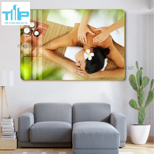 Khung tranh tráng gương - Spa massage cổ vai gáy 