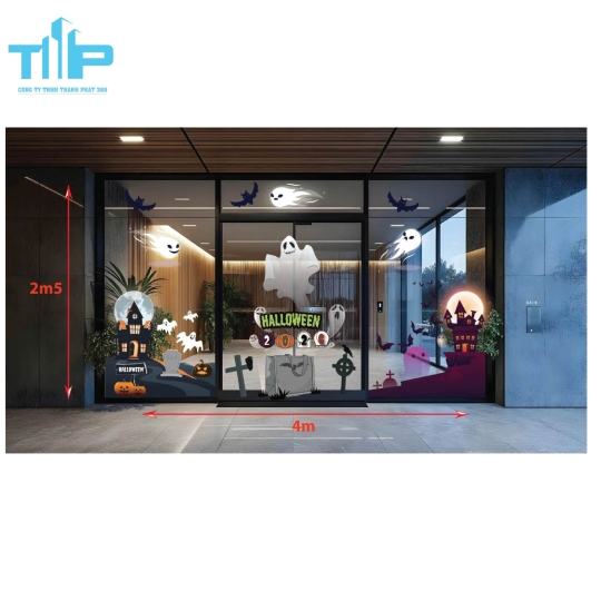Decal Halloween  Siêu Đẹp – Trang Trí Shop, Quán Café Cực Hút Khách Mẫu 3