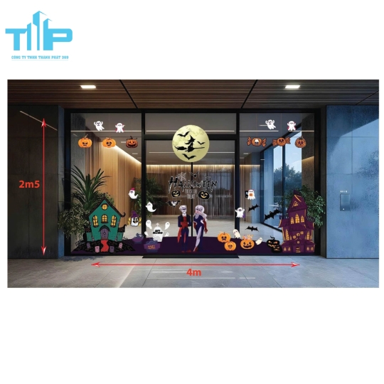 Decal Halloween Trang Trí Cửa Kính Đẹp, Dễ Dán, Giá Rẻ Mẫu 4