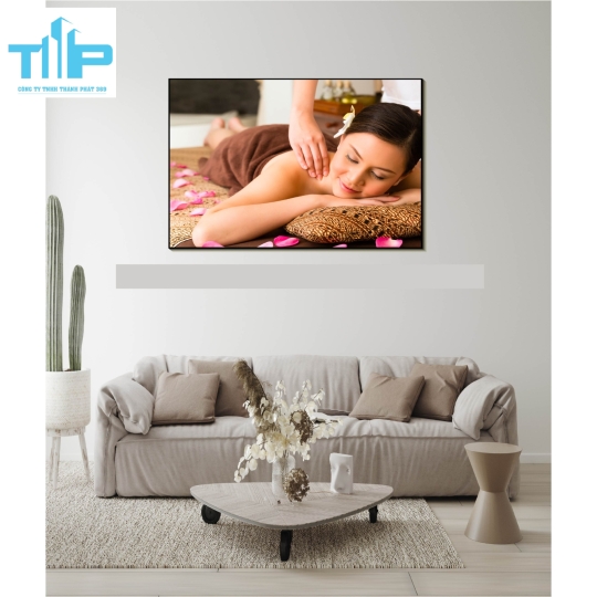 Khung tranh tráng gương trang trí tiệm dưỡng sinh 