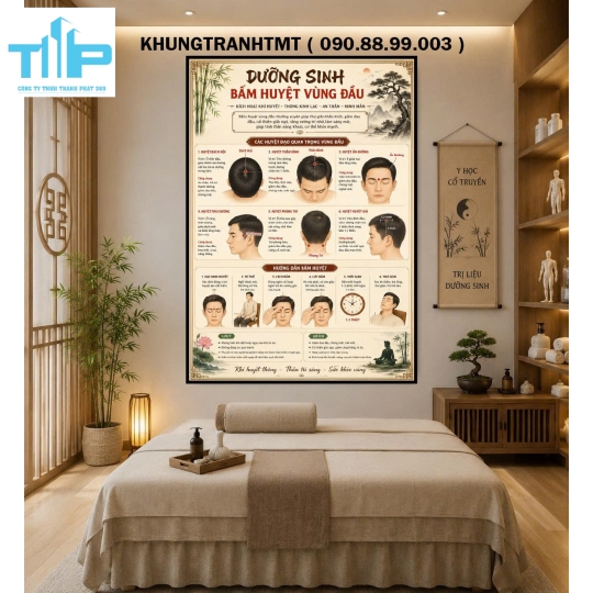 Tranh tráng gương trị liệu cơ xương khớp, dưỡng sinh, bấm huyệt tổng hợp