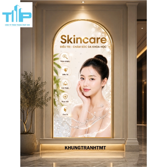 Tranh vòm tráng gương nguyên nhân nám - tàn nhang decor thẩm mỹ viện, spa hiện đại