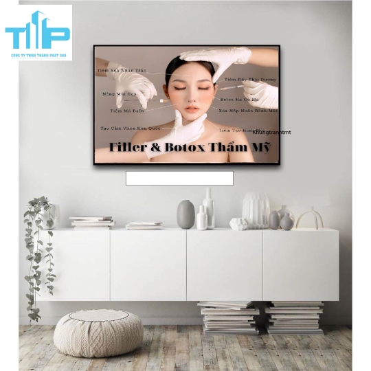 tranh tráng trí tráng gương cho spa thẩm mỹ viện về chăm sóc da 