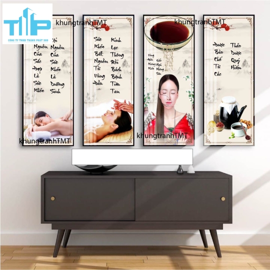 Khung tranh tráng gương- Bộ 4 tranh thế giới dưỡng sinh