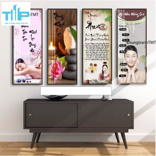 Khung tranh tráng gương- Bộ 4 tranh thế giới dưỡng sinh