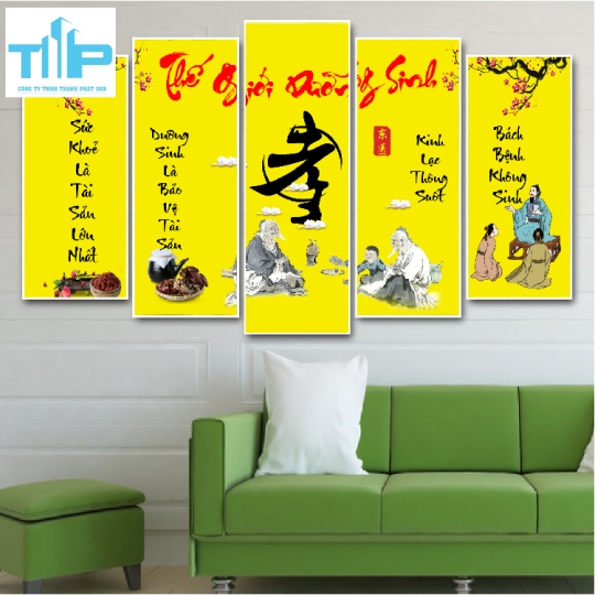 Khung tranh tráng gương- Bộ 5 tranh thế giới dưỡng sinh