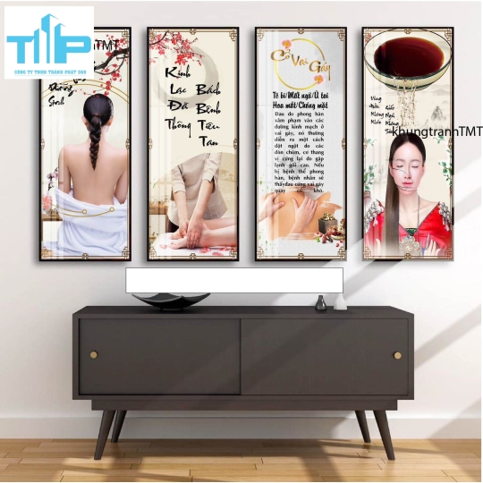 Khung tranh tráng gương- Bộ 4 tranh thế giới dưỡng sinh