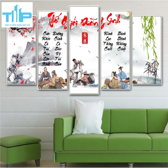 Khung tranh tráng gương- Bộ 5 tranh thế giới dưỡng sinh