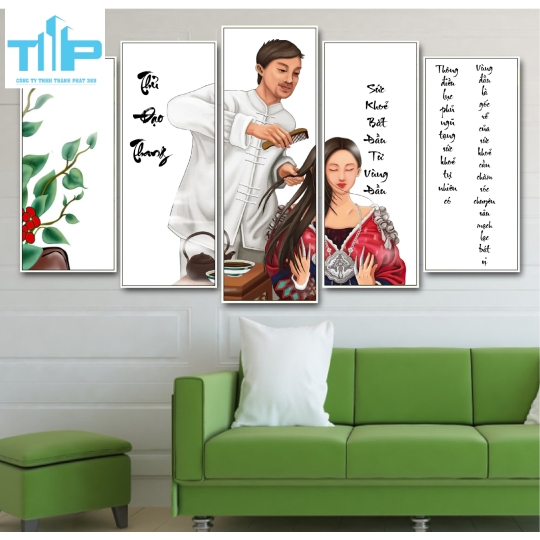 Khung tranh tráng gương- Bộ 5 tranh thế giới dưỡng sinh
