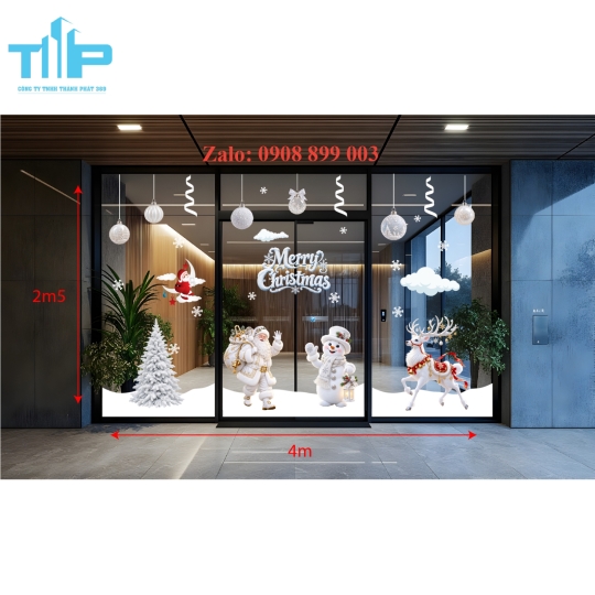 Decal Noel Dán Kính Đẹp – Giải Pháp Trang Trí Giáng Sinh Nhanh, Gọn, Ấn Tượng - mẫu 69