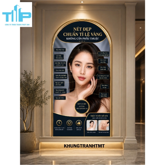 Tranh vòm tráng gương nguyên nhân nám - tàn nhang decor thẩm mỹ viện, spa hiện đại
