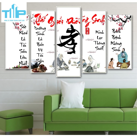 Khung tranh tráng gương- Bộ 5 tranh thế giới dưỡng sinh