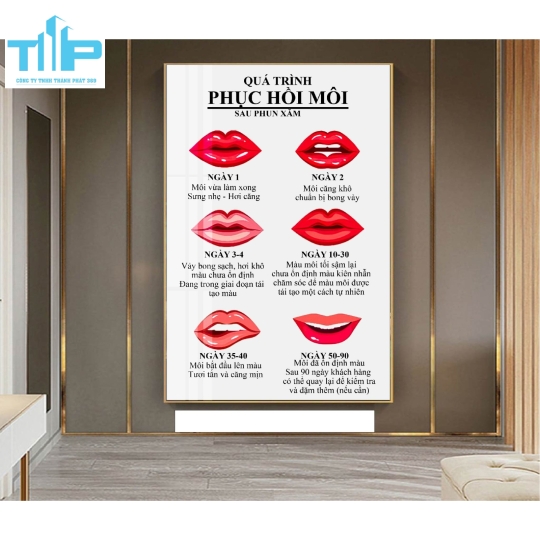 tranh cho spa thẩm mỹ viện về  xăm phun môi