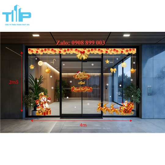 Decal Noel Dán Kính Đẹp – Giải Pháp Trang Trí Giáng Sinh Nhanh, Gọn, Ấn Tượng - mẫu 69