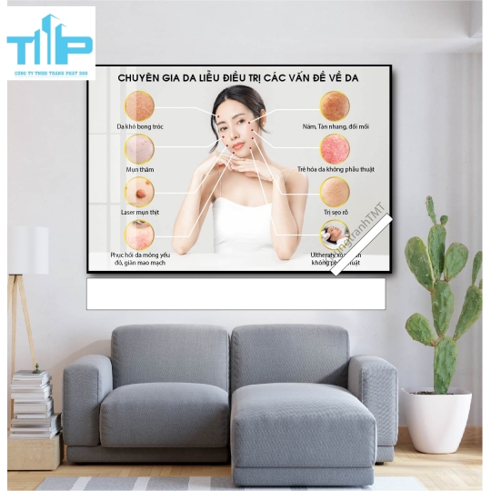 tranh trang trí spa về chăm sóc điều tri da