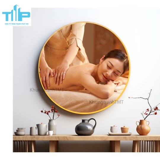 Khung tranh tráng gương - Tranh tròn - Tranh spa thư giãn