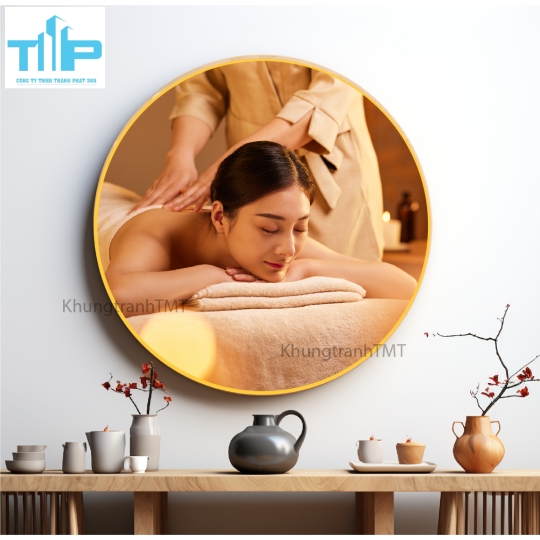 Khung tranh tráng gương - Tranh tròn - Tranh spa thư giãn
