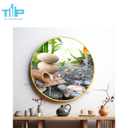 Khung tranh tráng gương - Tranh tròn - Tranh spa thư giãn