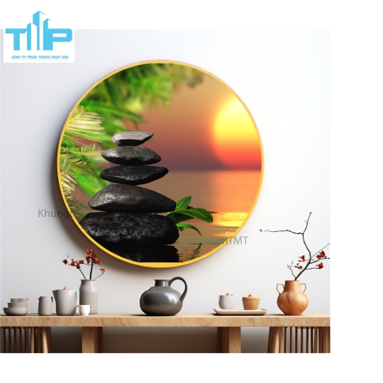 Khung tranh tráng gương - Tranh tròn - Tranh spa thư giãn