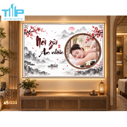 Bộ tranh Thế giới dưỡng sinh, massage thư giãn - tráng gương cao cấp