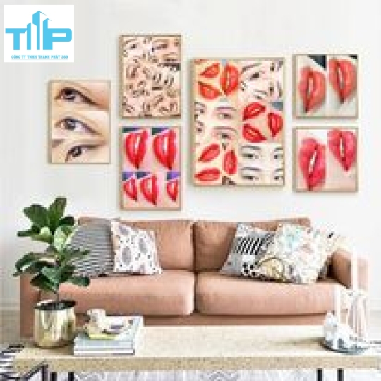 tranh sang trọng tráng gương cho spa thẩm mỹ viện vè phun xăm môi