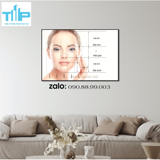 Tranh tráng gương chăm sóc da cho thẩm mỹ viện,spa