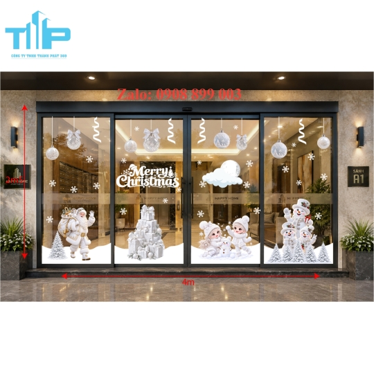 Decal Noel Dán Kính Đẹp – Giải Pháp Trang Trí Giáng Sinh Nhanh, Gọn, Ấn Tượng - mẫu 69
