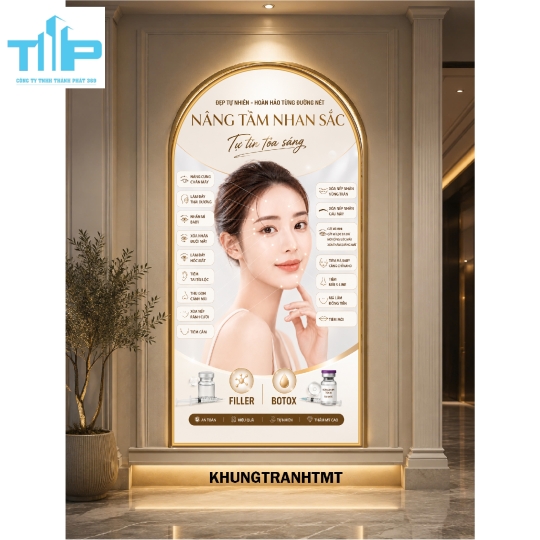Tranh vòm tráng gương nguyên nhân nám - tàn nhang decor thẩm mỹ viện, spa hiện đại