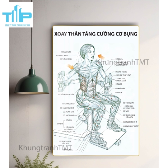Tranh treo phòng tập, tranh tráng gương hỗ trợ tập gym