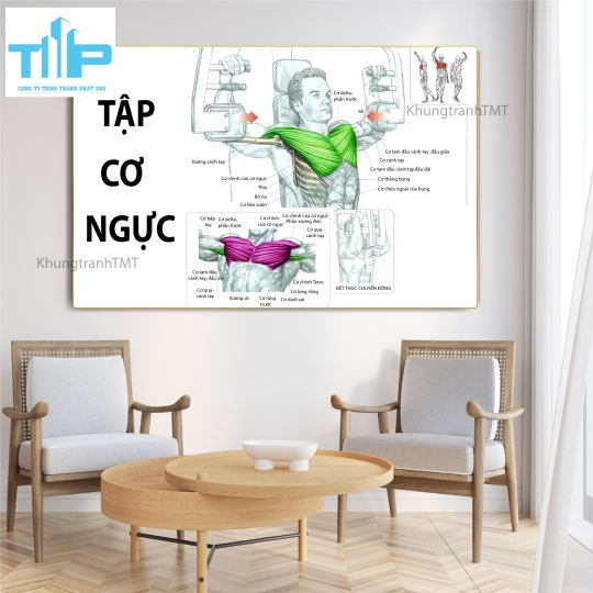 Tranh treo phòng tập, tranh tráng gương hỗ trợ tập gym