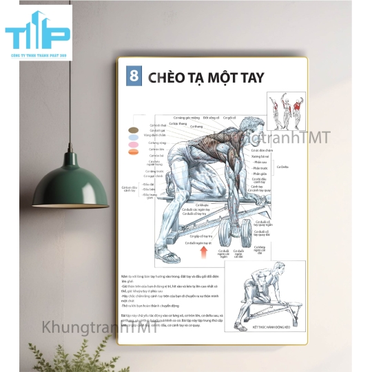 Tranh treo phòng tập, tranh tráng gương hỗ trợ tập gym