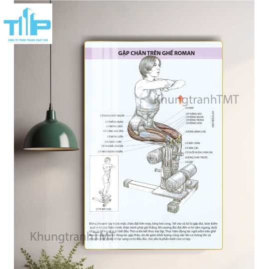 Tranh treo phòng tập, tranh tráng gương hỗ trợ tập gym