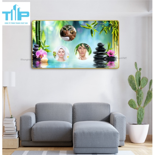 Khung tranh tráng gương - trang trí tiệm spa-nghệ thuật