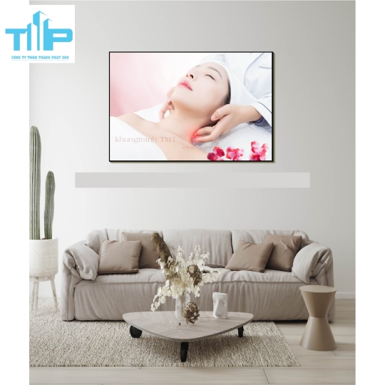 Khung tranh tráng gương trang trí tiệm dưỡng sinh 