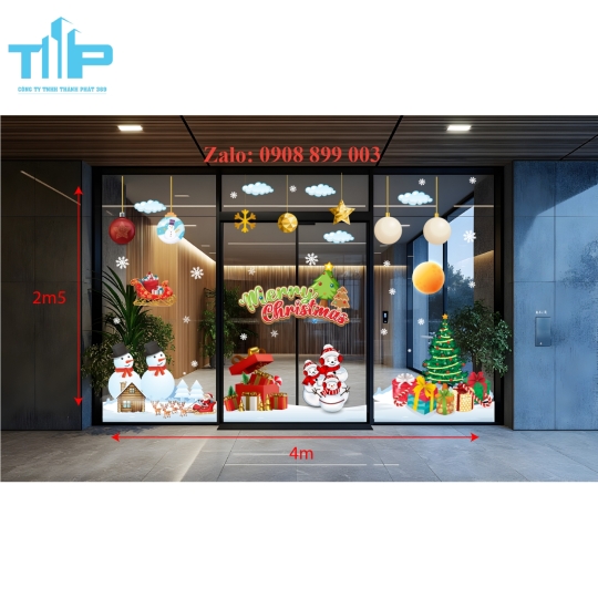 Decal Noel Dán Kính Đẹp – Giải Pháp Trang Trí Giáng Sinh Nhanh, Gọn, Ấn Tượng - mẫu 69