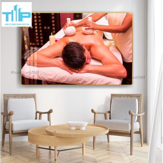 Khung tranh tráng gương đẹp cho tiệm spa- nail