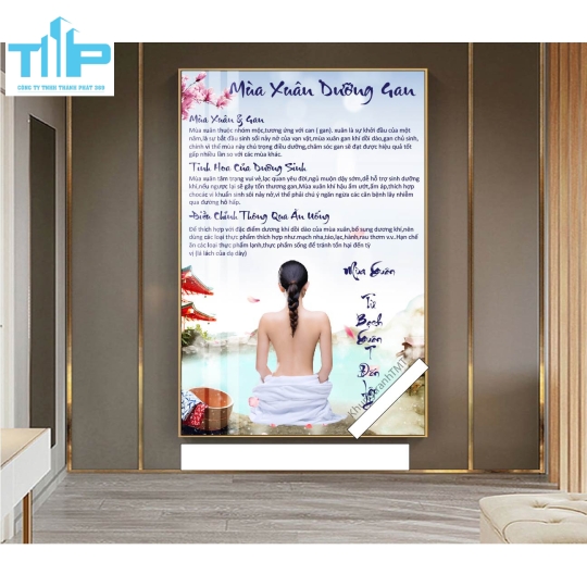 Khung tranh tráng gương - Mùa xuân dưỡng gan - Dưỡng sinh 