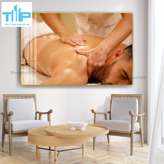 Khung tranh tráng gương đẹp cho tiệm spa- nail