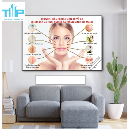 tranh về điều trị và chăm sóc da chuyên sâu cho spa và thẩm mỹ viện