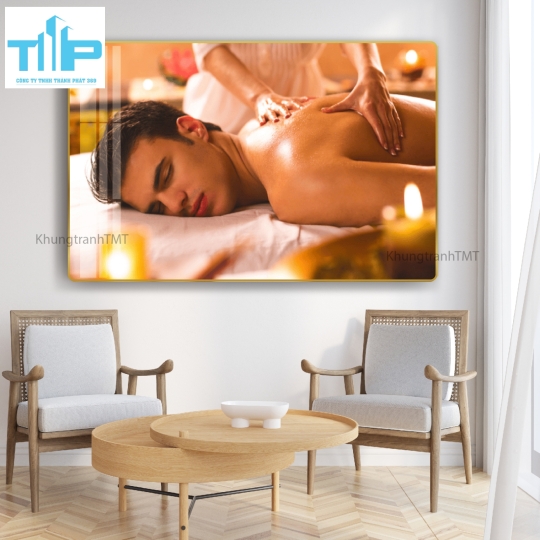 Khung tranh tráng gương đẹp cho tiệm spa- nail